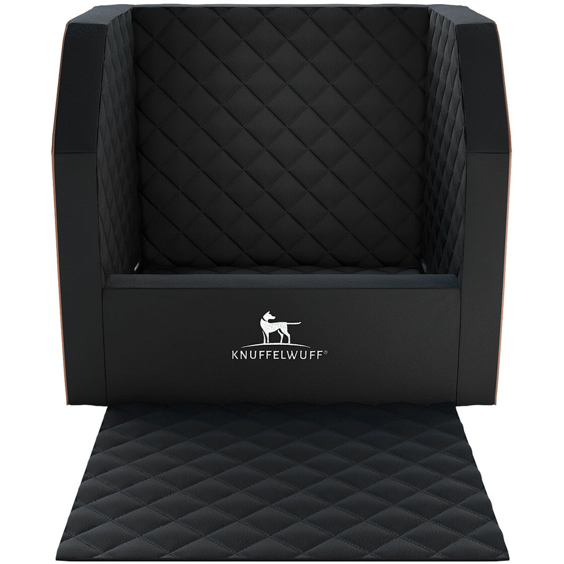 Knuffelwuff Autositz für Hund, rutschfest, waschbar bei 30 °C – 55 × 35 × 45 cm – schwarz – 1 Stk.