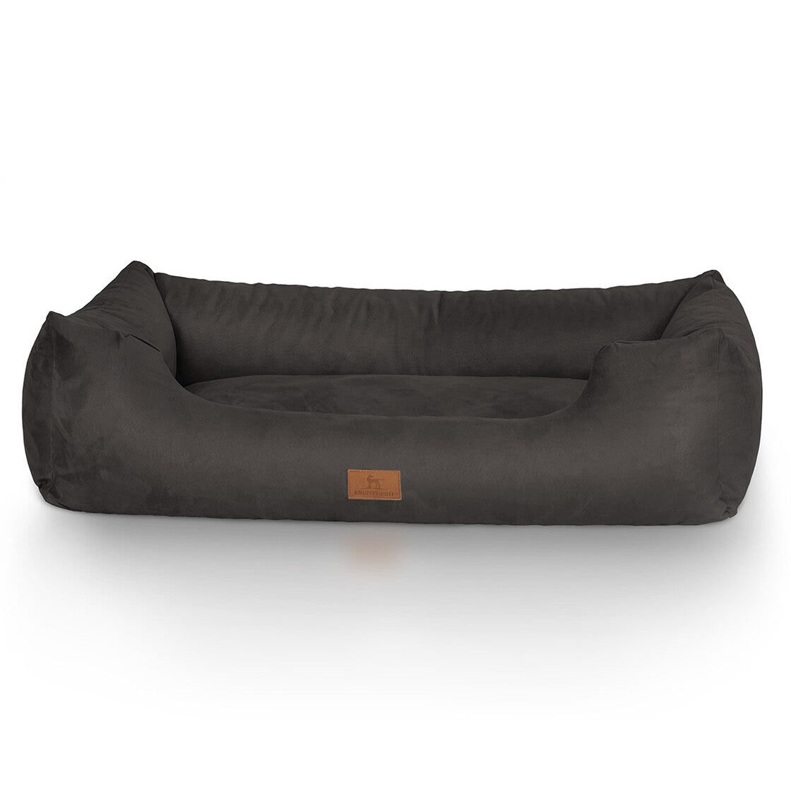 Knuffelwuff Dreamline Bett – 105 × 155 cm, Velour, Schaumstoff, rutschfester Boden, schwarz