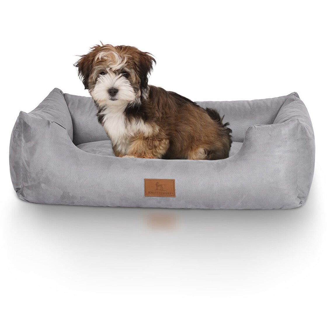 Knuffelwuff Polster-Haustier-Bett – 63 × 85 cm, Velour, Schaum, abnehmbarer Bezug, rutschfester Boden