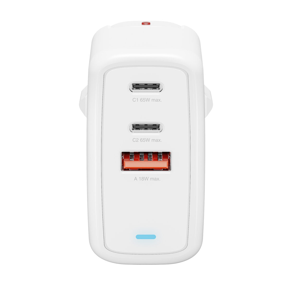 4smarts Flex USB-Ladegerät 65 W – PD, GaN – USB-C×2, USB-A×1 – für Smartphones und Ähnliche – weiss