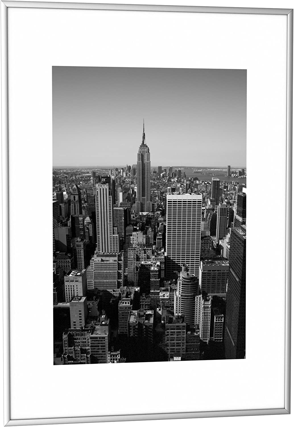 PaperFlow Bilderrahmen-Set – für 60 × 80 cm – Aluminium & Plexiglas, silber – 6-teilig