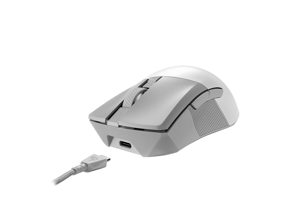 ASUS ROG Gladius III Wireless Aimpoint – Gaming-Maus – Kabellos (Bluetooth/2,4 GHz), 36000 DPI, Rechts, Weiss