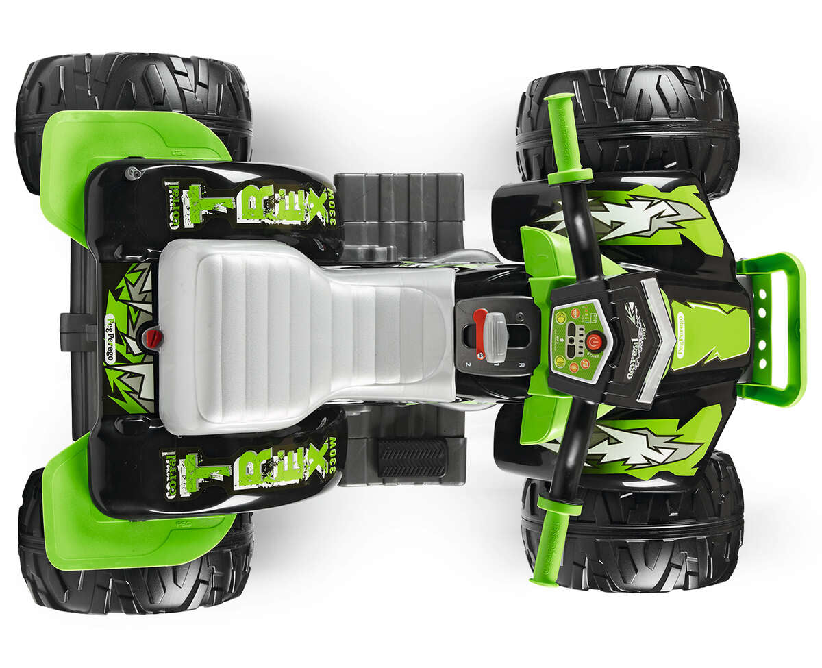 Peg Perego Corral T-Rex 330W 12V – Aufsitz-Quad – 64,5×99,5×65,5 cm – 6,7 km/h, 40 kg – ab 3 Jahren – grün/schwarz