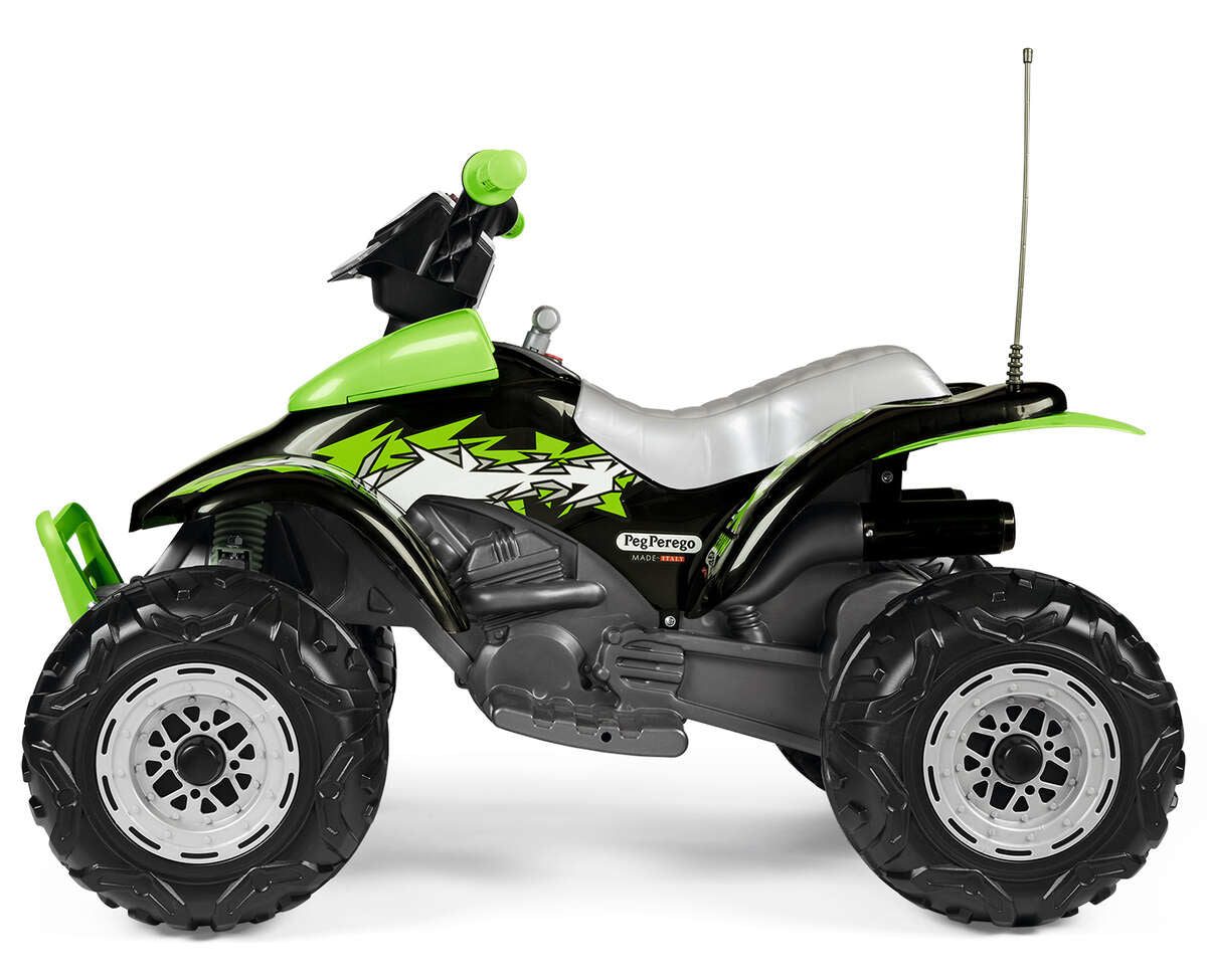 Peg Perego Corral T-Rex 330W 12V – Aufsitz-Quad – 64,5×99,5×65,5 cm – 6,7 km/h, 40 kg – ab 3 Jahren – grün/schwarz