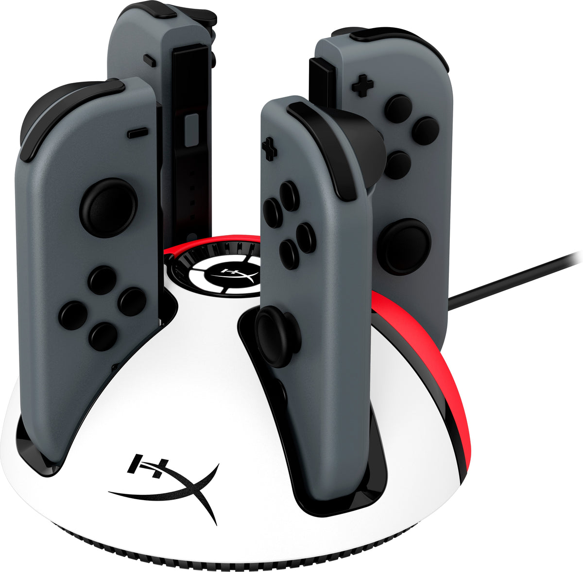 HyperX ChargePlay Quad 2 Controller-Ladegerät (USB) 4× – für Nintendo Switch – rot/weiss