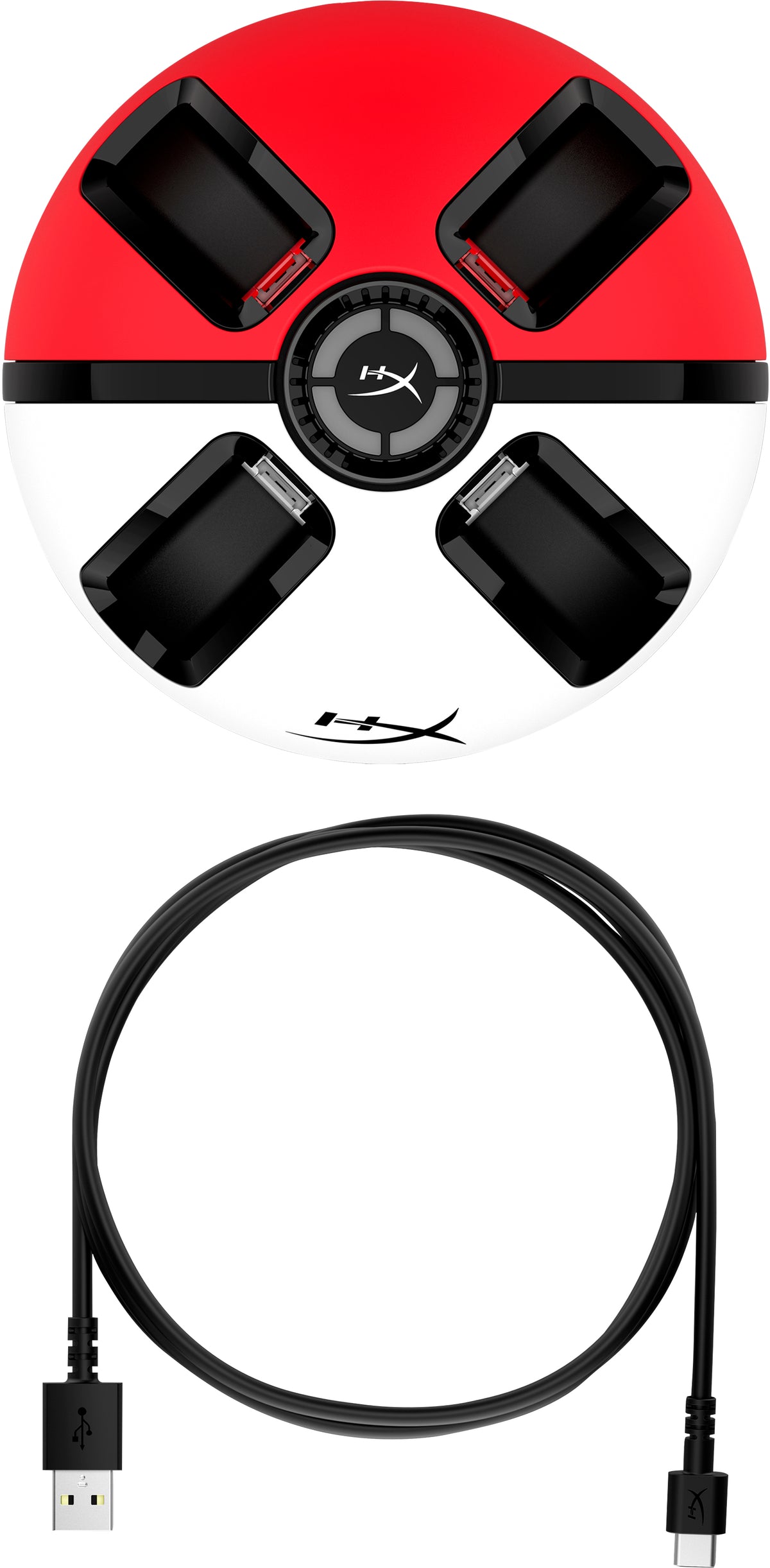 HyperX ChargePlay Quad 2 Controller-Ladegerät (USB) 4× – für Nintendo Switch – rot/weiss