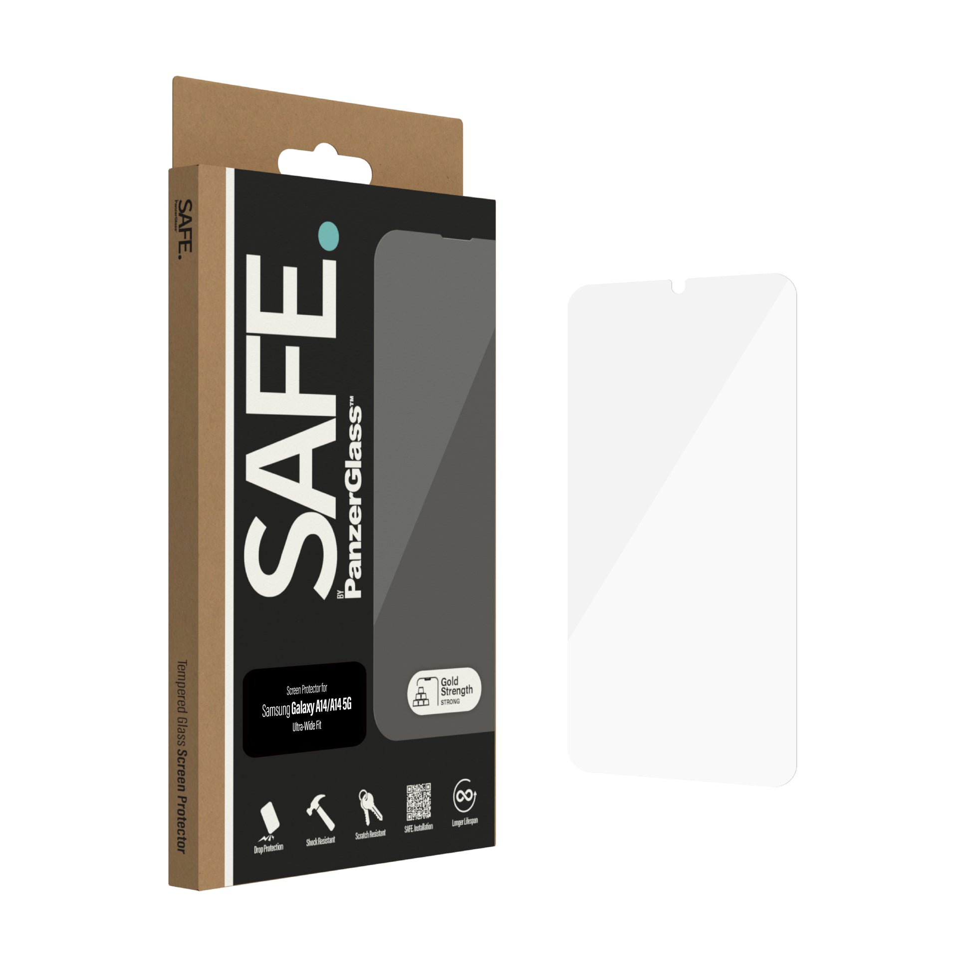 PanzerGlass SAFE. – Displayschutz (Panzerglas), Ultra-Wide Fit – für Galaxy A14 5G/A14