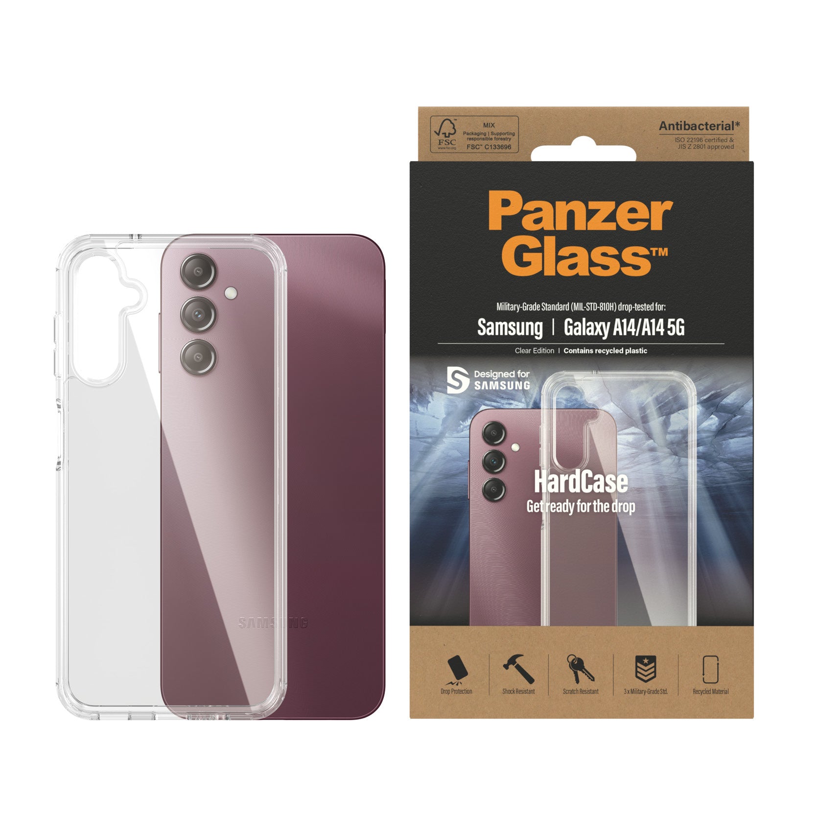 PanzerGlass Backcover – für Samsung Galaxy A14/A14 5G, PC, Transparent