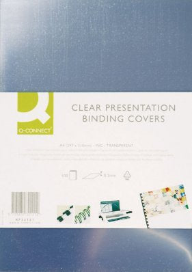 Q-CONNECT Einbandfolien – transparent, Kunststoff – 100 Stk.
