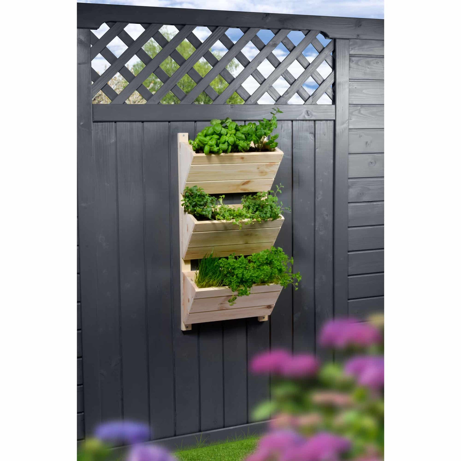 Dobar Wand-Pflanzbeet – 38 × 79 × 17,5 cm – Kiefernholz, natur