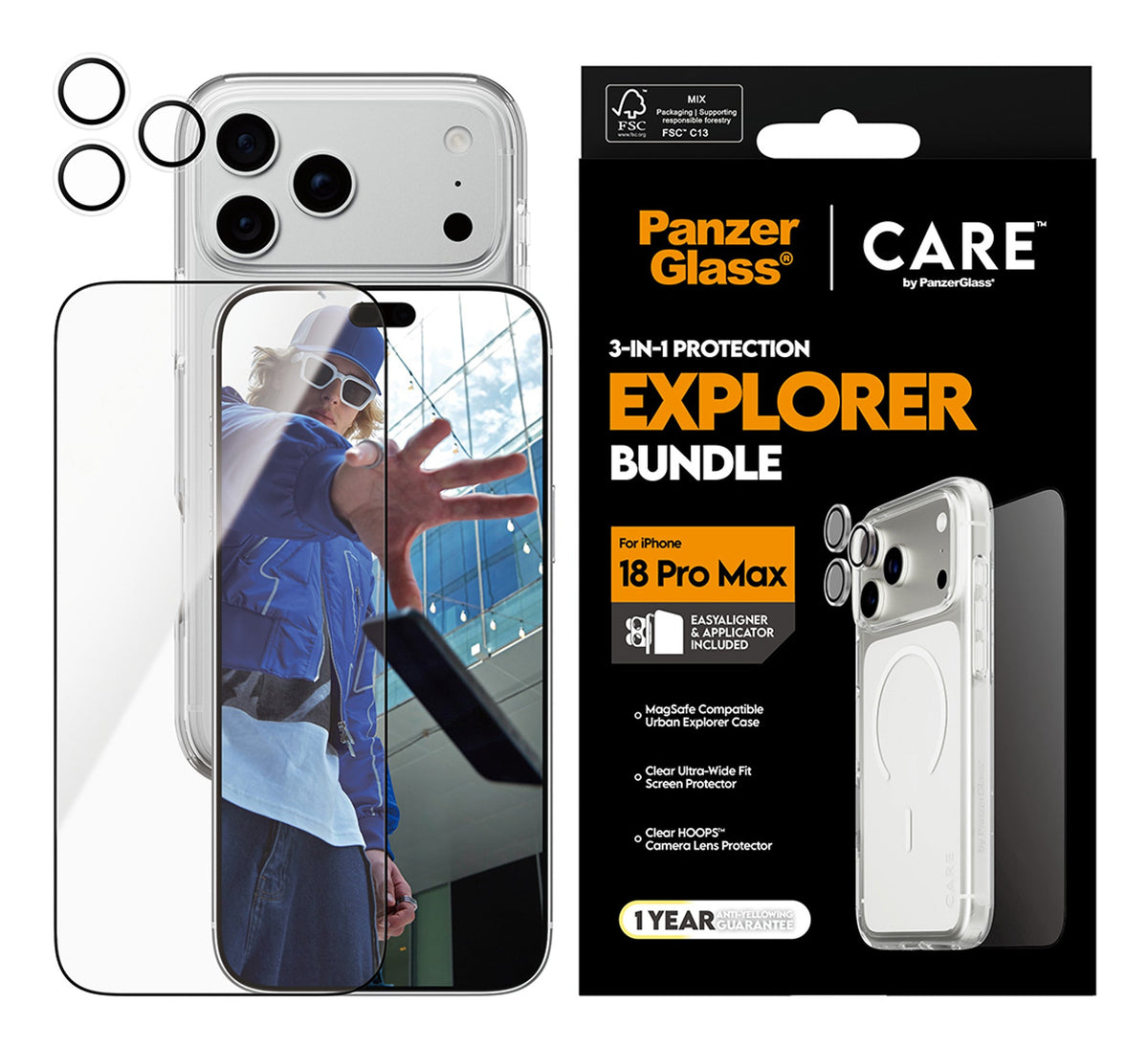 PanzerGlass Displayschutz (Panzerglas) – für iPhone 18 Pro Max – 3er-Pack