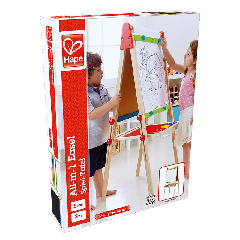 Hape Kinder-Kreidetafel – 550 × 1100 mm – Holz/ABS, mehrfarbig – doppelseitig, magnethaftend, für Kreide