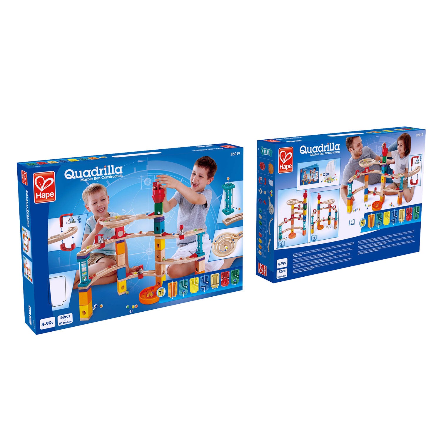 Hape QUADRILLA Aus der Burg entkommen Murmelbahn – 102-teilig – ab 4 Jahren – mehrfarbig