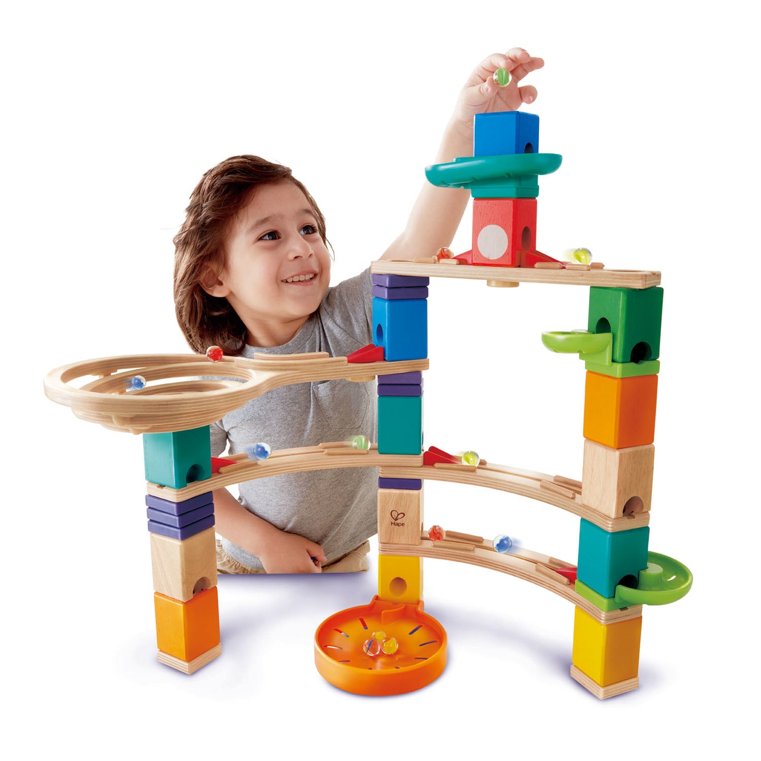 Hape Murmelbahn – 94-teilig – ab 4 Jahren – Kunststoff, Glas, Holz – mehrfarbig