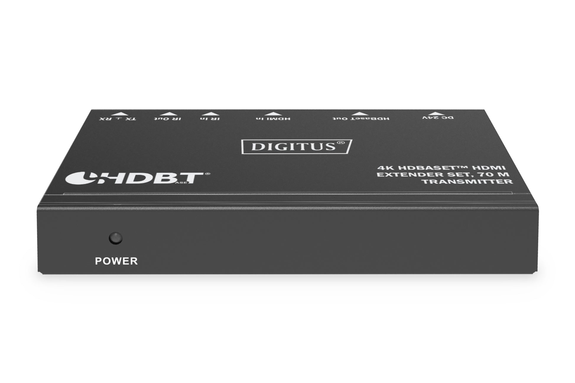 Digitus HDBaseT-Extender-Set – 4K UHD, 70 m, HDMI, RS-232 – Schwarz, Metall, 2er-Set