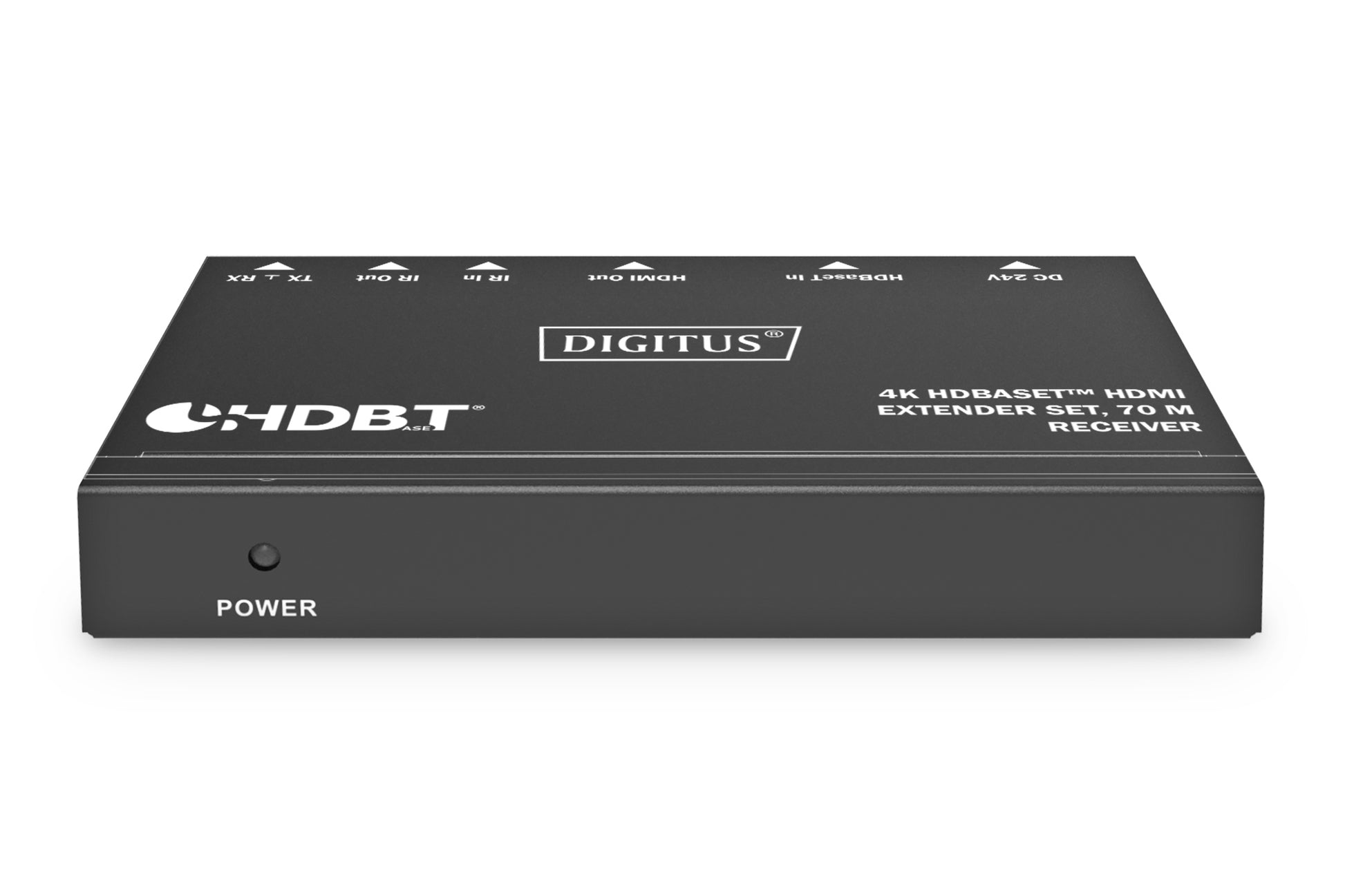 Digitus HDBaseT-Extender-Set – 4K UHD, 70 m, HDMI, RS-232 – Schwarz, Metall, 2er-Set