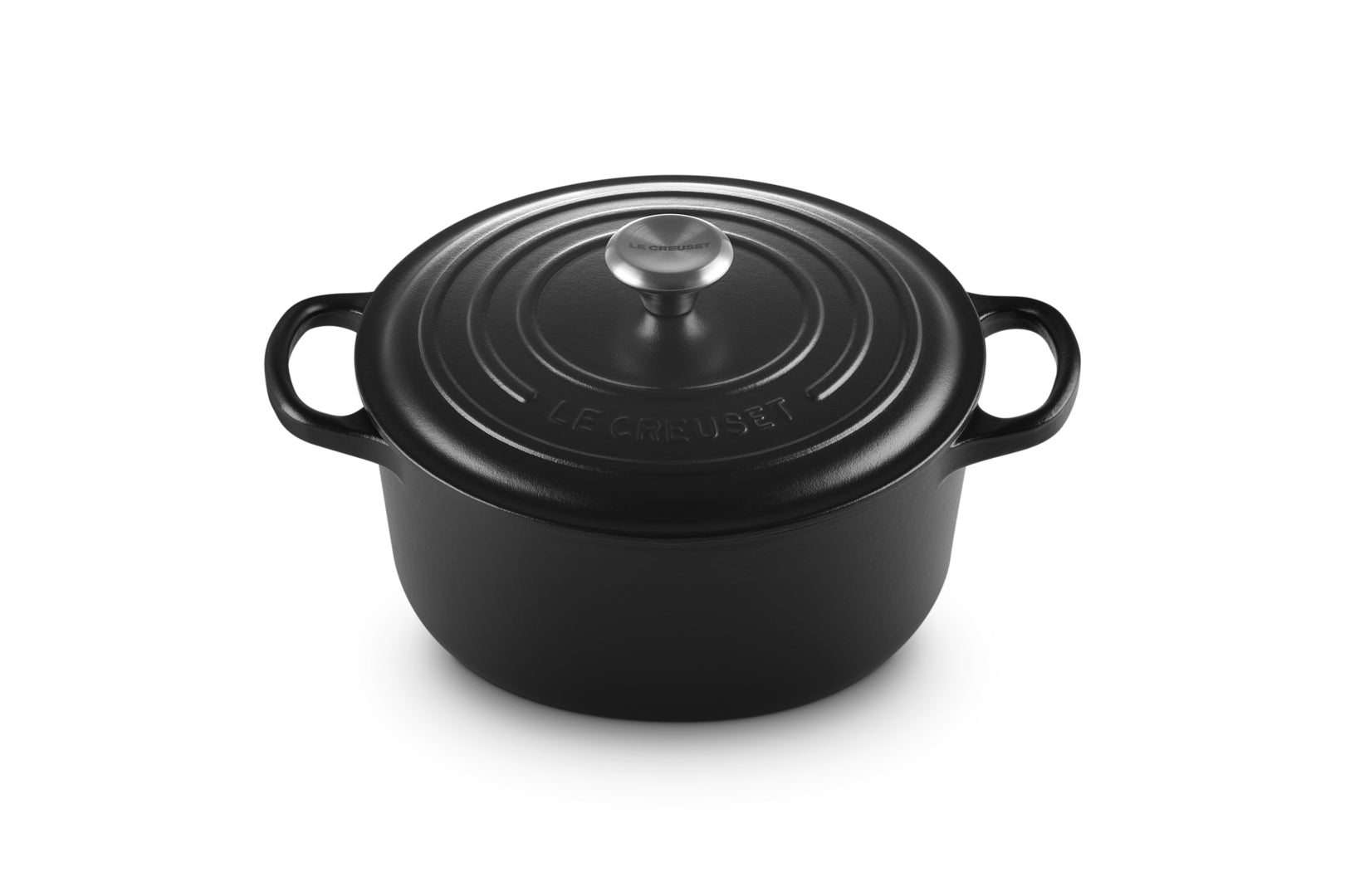 Le Creuset Kochtopf Signature – 3,3 l, Ø 22 cm, Gusseisen, Emaille, für Induktion, Gas, Glaskeramik, Schwarz