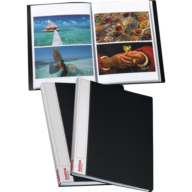 Kolma Sichtbuch Selection – 40 Sichttaschen, A4, glatt, glänzend, schwarz, Kunststoff