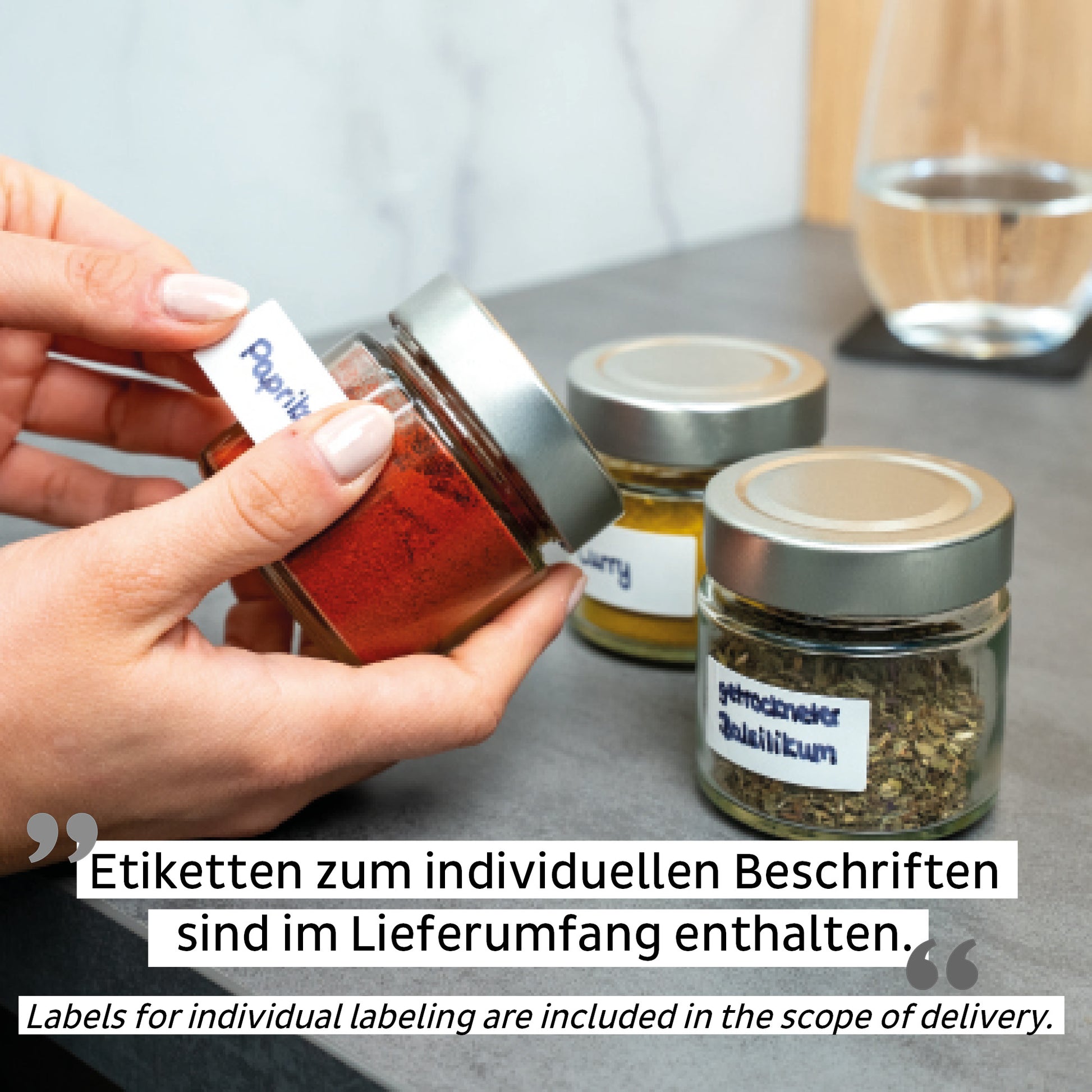 Silwy Vorratsdose 125 ml, Ø 6 × 6,3 cm, Glas, Transparent/Weiss, 3 Stk.