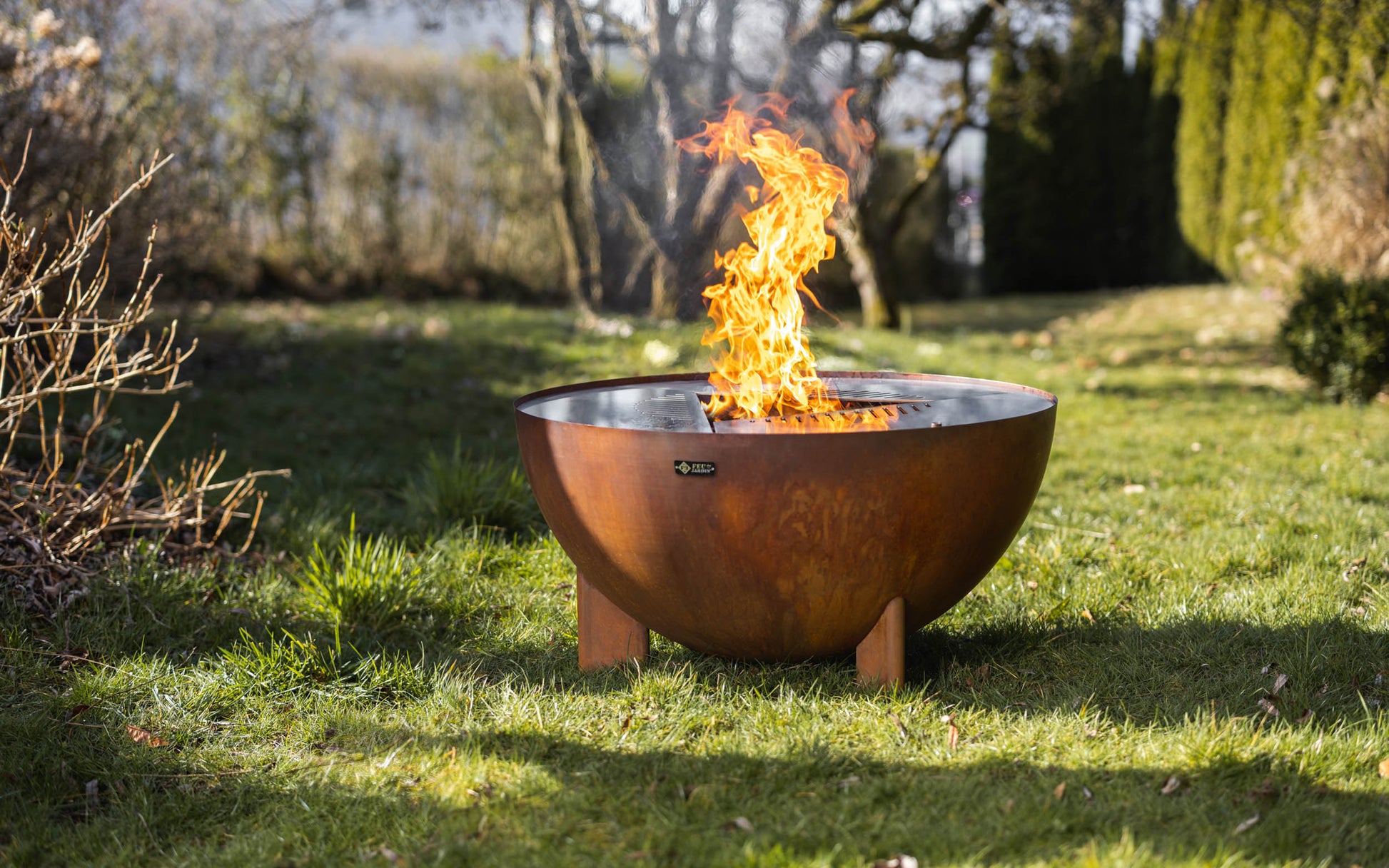 Feu du Jardin Feuerschale – Ø 98 × 53 cm – Edelstahl, rostbraun