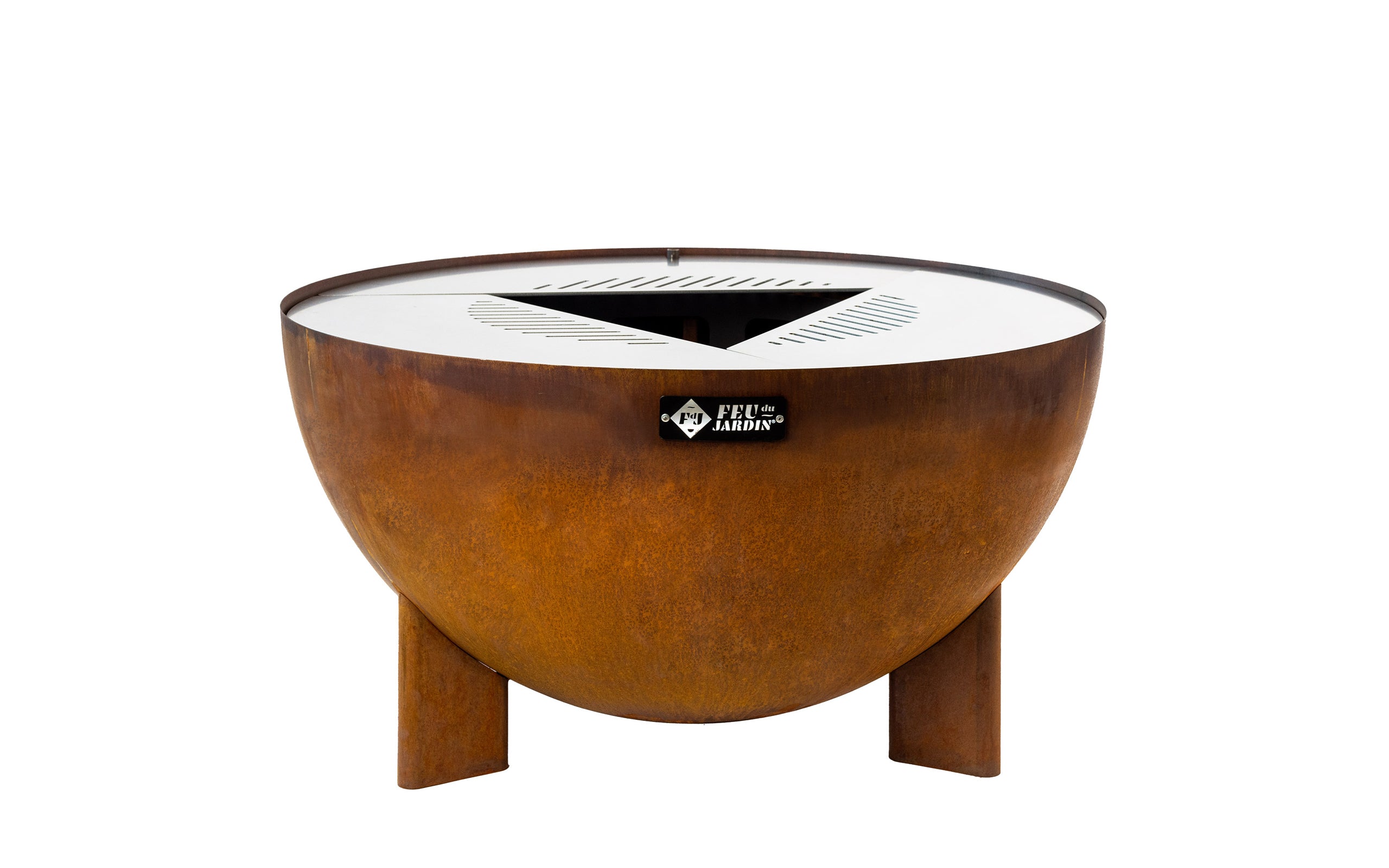Feu du Jardin Feuerschale – Ø 98 × 53 cm – Edelstahl, rostbraun