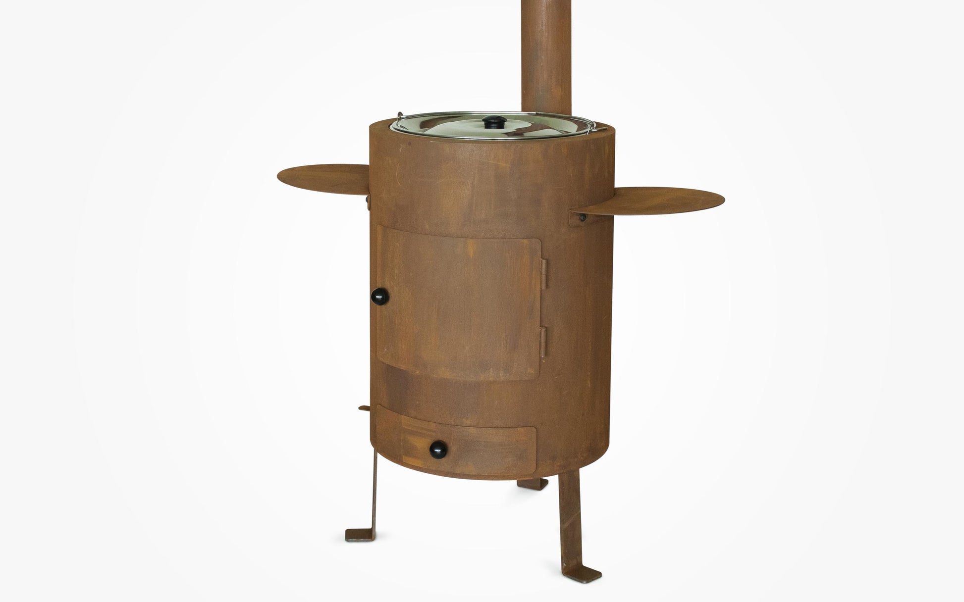 Feu du Jardin Fondue-Set Outdoorofen – Edelstahl, Ø 62 cm – Brennholz – Braun
