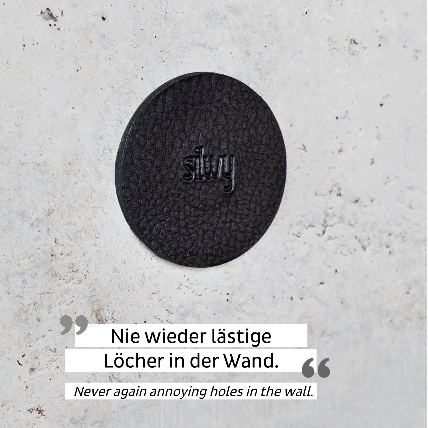 Silwy Montagepad – 75 × 75 mm, schwarz, wiederablösbar, 4 Stk.