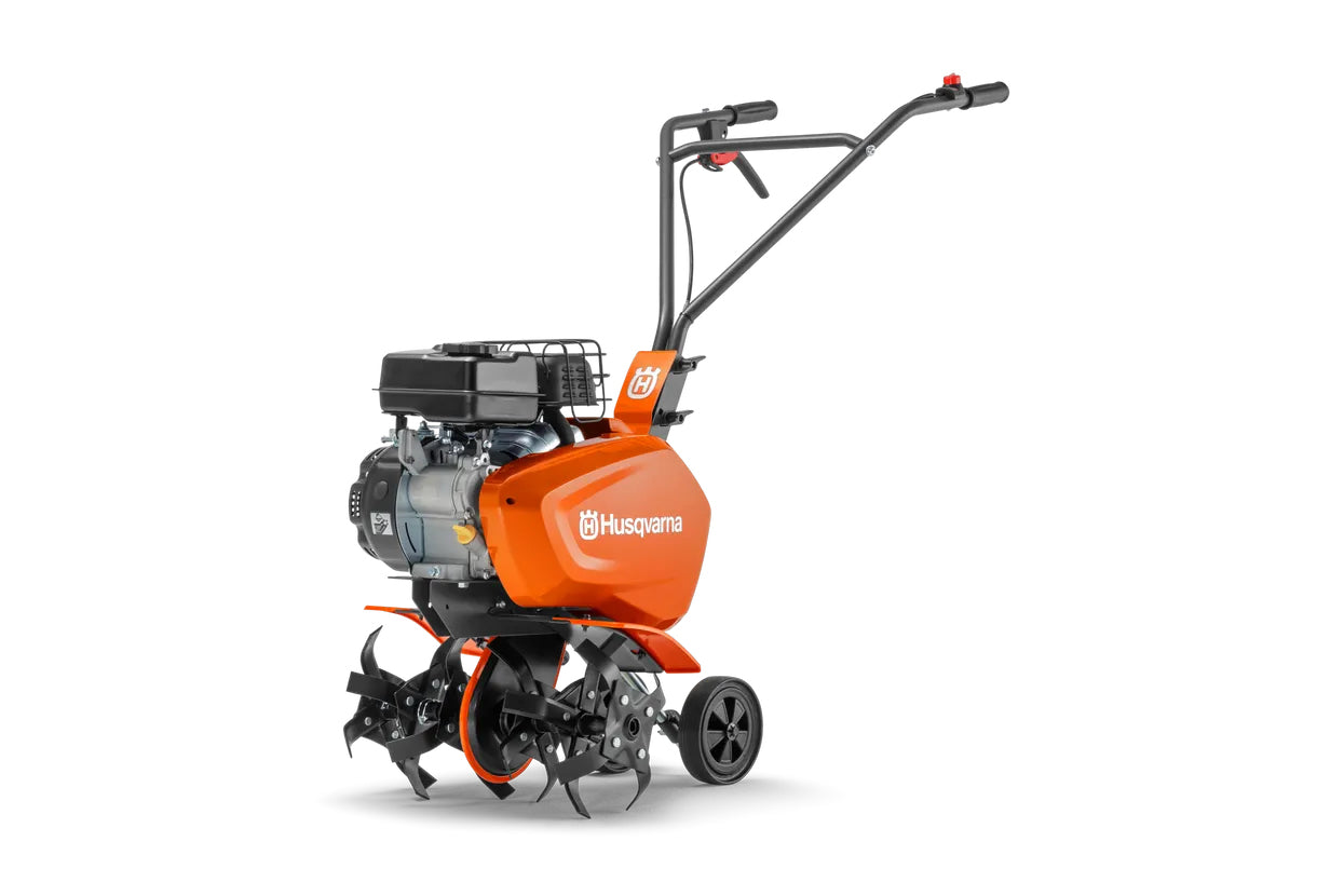 Husqvarna Motorhacke TF 120 – Arbeitsbreite 46 cm, Arbeitstiefe 15 cm, Motorleistung 1400 W, Masse 27 kg