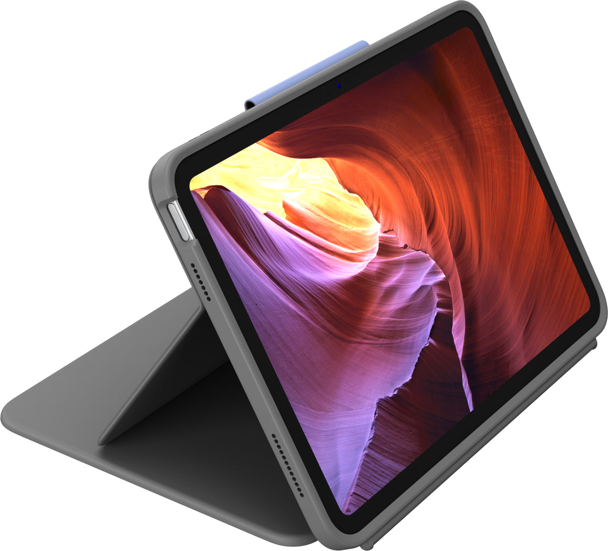 Logitech Rugged Folio – Tastatur, FR-Layout (FR), Grau – für iPad (10. Generation)