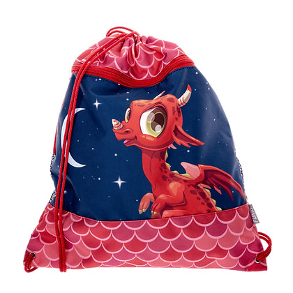 Funki Sportbeutel – 12 l, Motiv Ruby Dragon, wasserabweisend, 36 × 42 cm