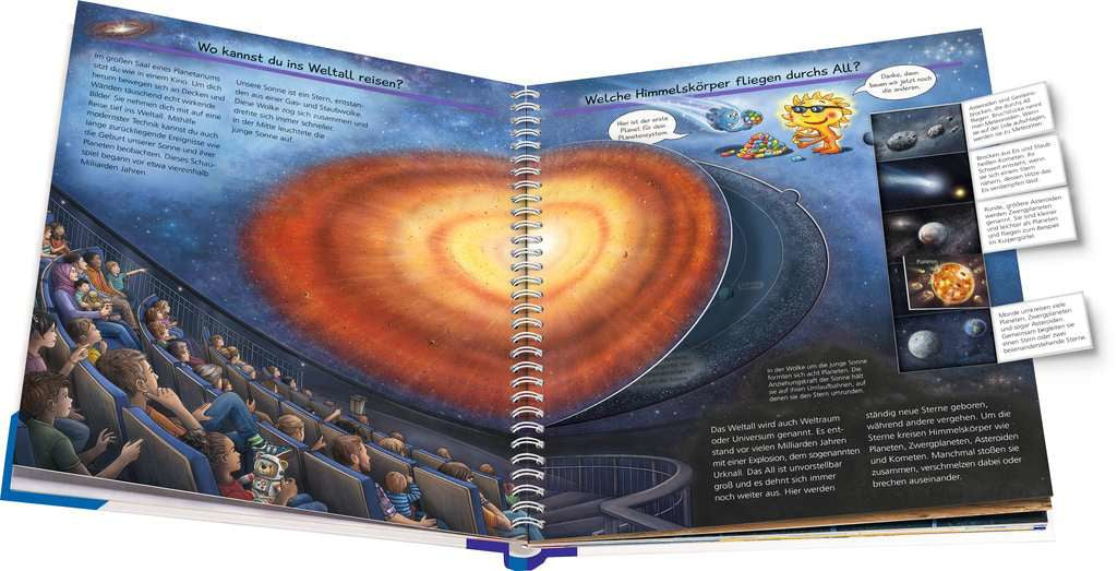Ravensburger Buch – WWW59: Wir erforschen Sterne und Planeten, Spiralbindung, 16 Seiten, Deutsch, 4–7 Jahre