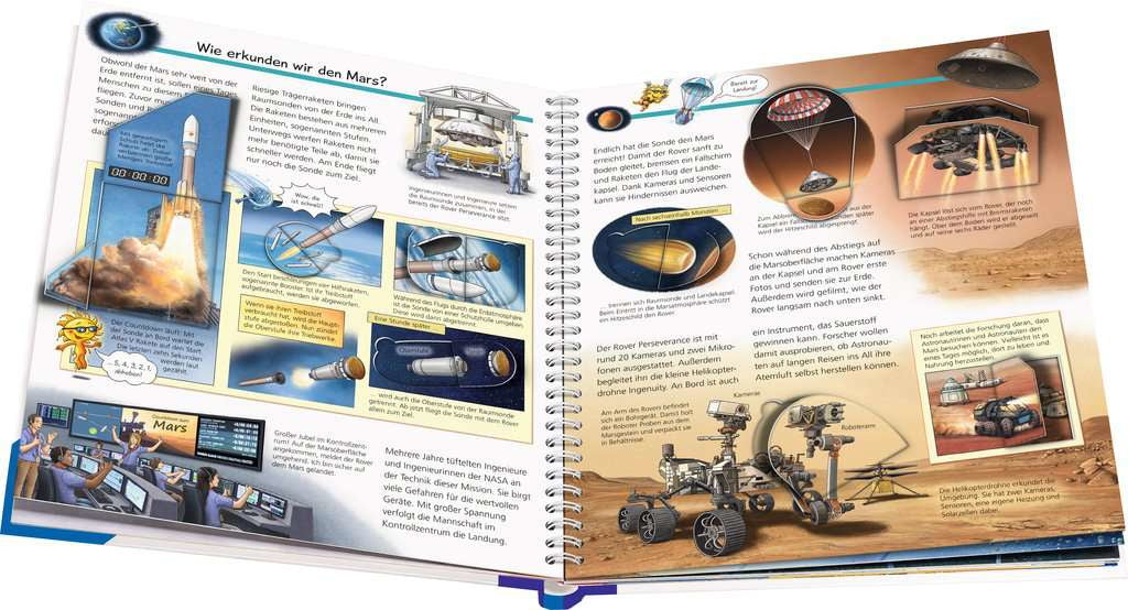 Ravensburger Buch – WWW59: Wir erforschen Sterne und Planeten, Spiralbindung, 16 Seiten, Deutsch, 4–7 Jahre