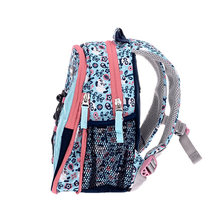 Funki Kindergartenrucksack – Happy Panda, verstellbarer Brustgurt, Blau/Pink