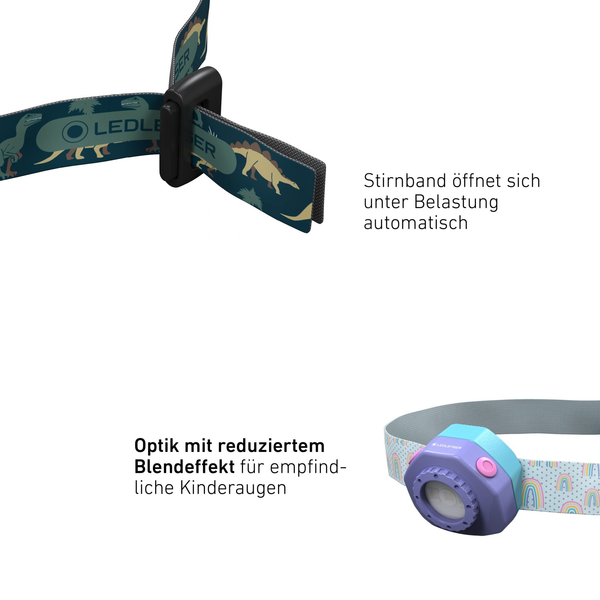 Ledlenser Stirnlampe KIDLED4R – 40 lm, 9 m, IP44, Laufzeit 18 h – Grün