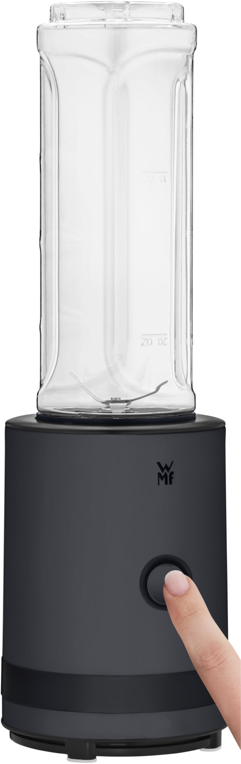 WMF Smoothie-Mixer KITCHENminis 0416500071 – 0,6 l, 300 W, To-Go – Schwarz/Edelstahl