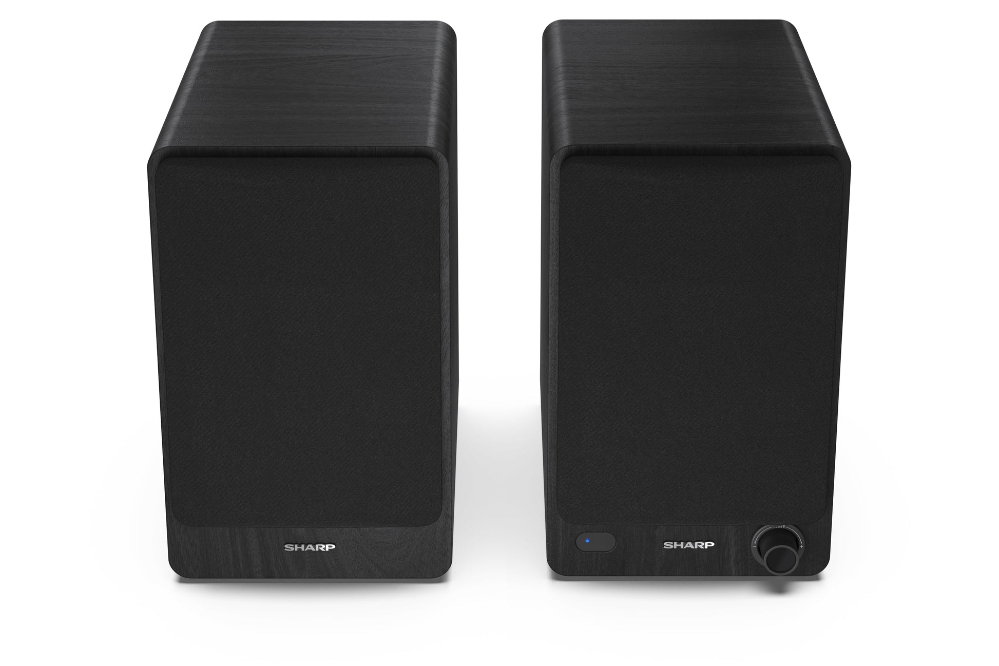 Sharp CP-SS30 – Aktiv-Regallautsprecher – Bluetooth 5.0, 60 W, RCA, 3,5 mm Klinke, Schwarz