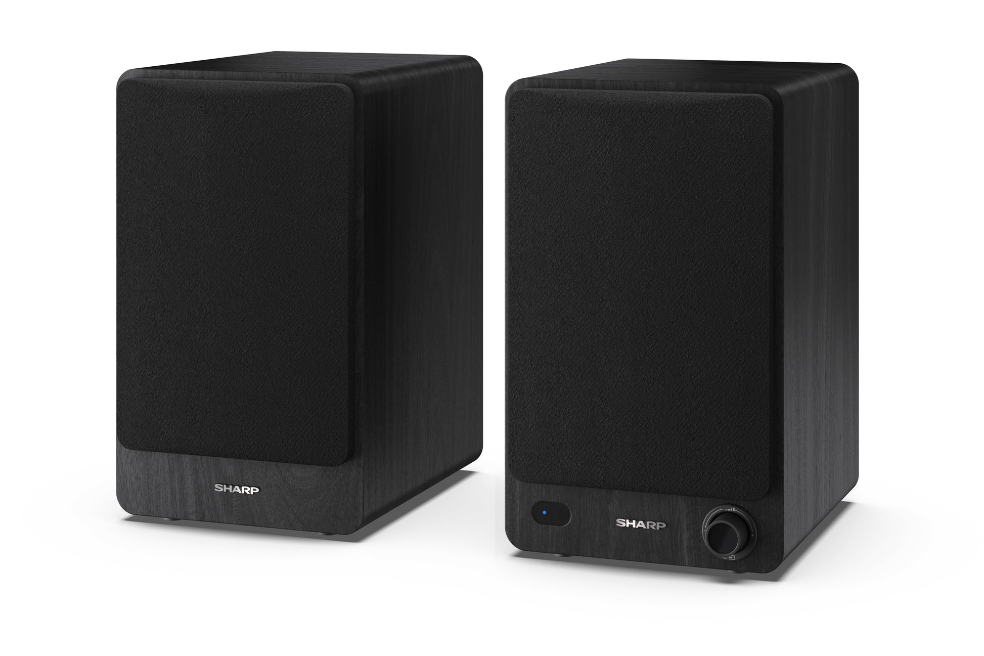 Sharp CP-SS30 – Aktiv-Regallautsprecher – Bluetooth 5.0, 60 W, RCA, 3,5 mm Klinke, Schwarz