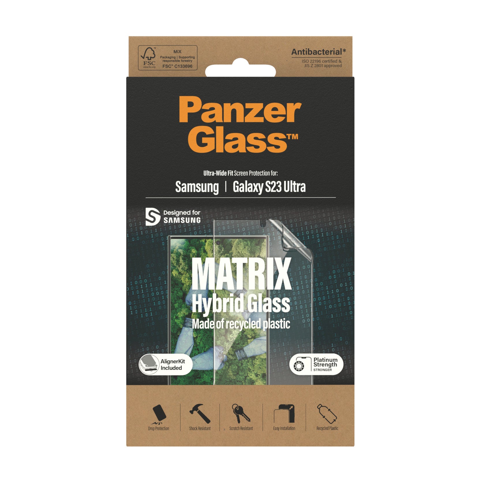 PanzerGlass Displayschutz (Folie), Ultra-Wide Fit – für Galaxy S23 Ultra – mit Applikator