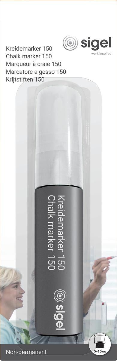 Sigel BA171 Kreidemarker – Keil 5–15 mm – Weiss, für Glas/Spiegel