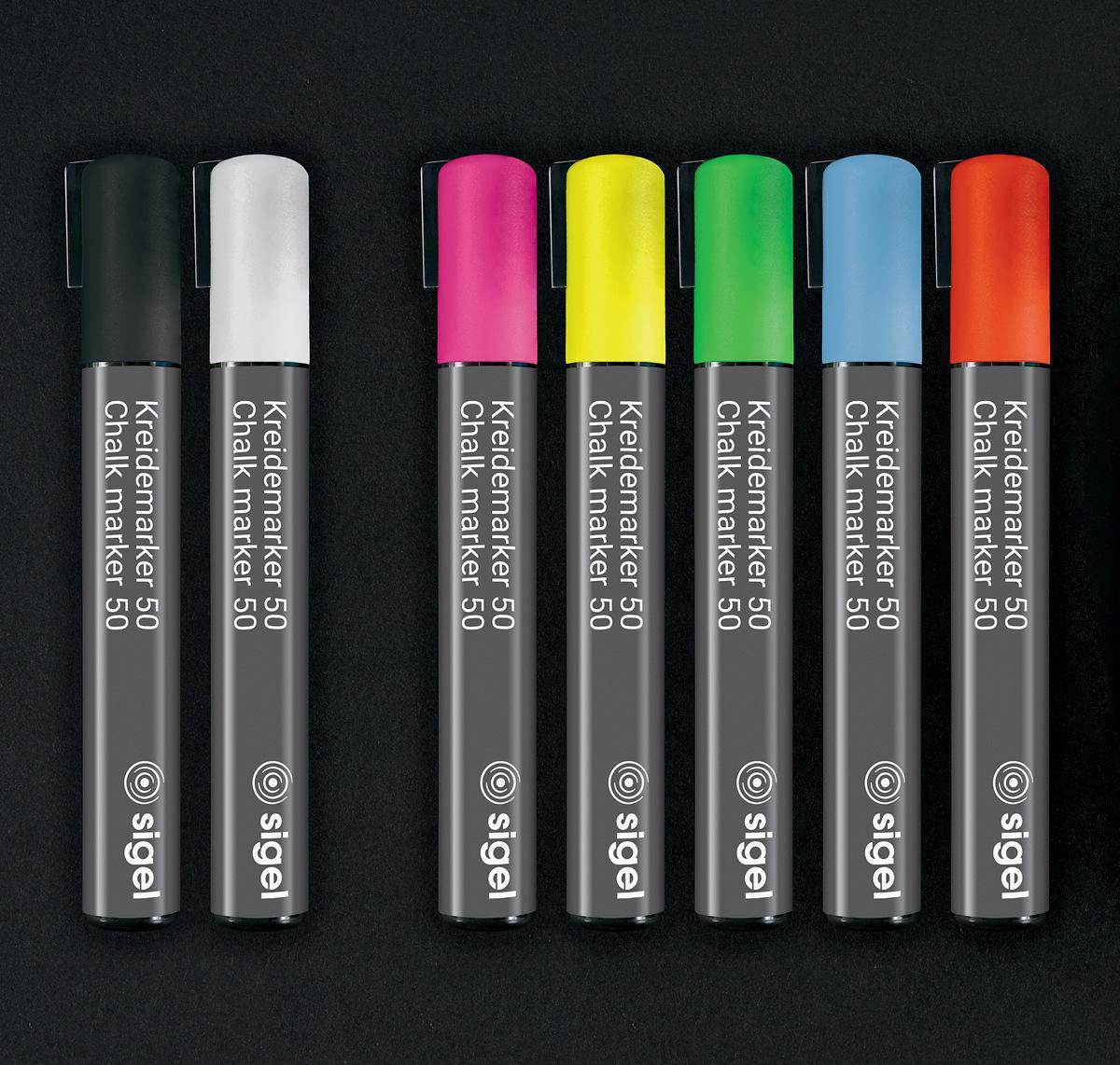 Sigel BA176 Kreidemarker – Rund/Keil 1–5 mm – 2er-Set, Weiss