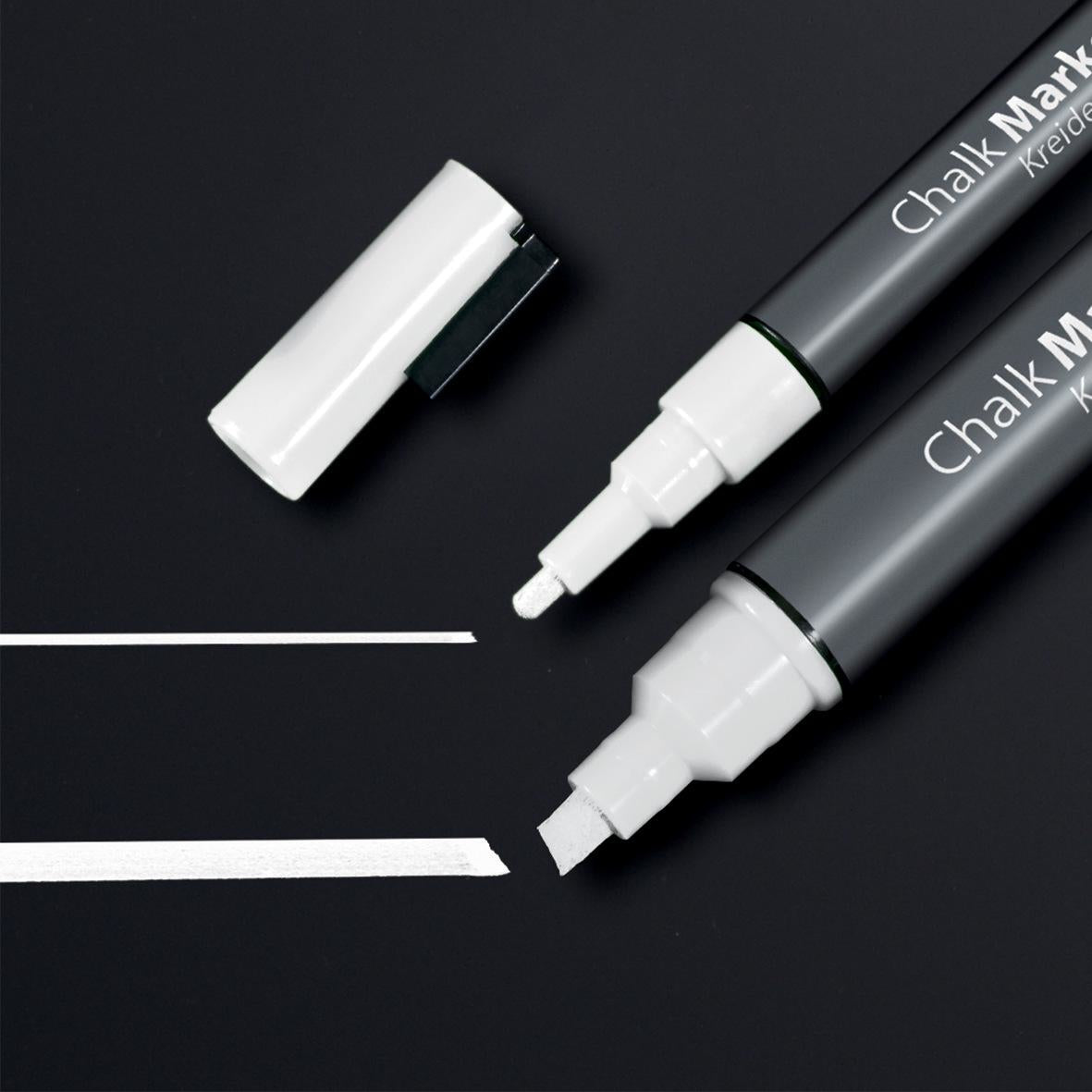 Sigel BA176 Kreidemarker – Rund/Keil 1–5 mm – 2er-Set, Weiss