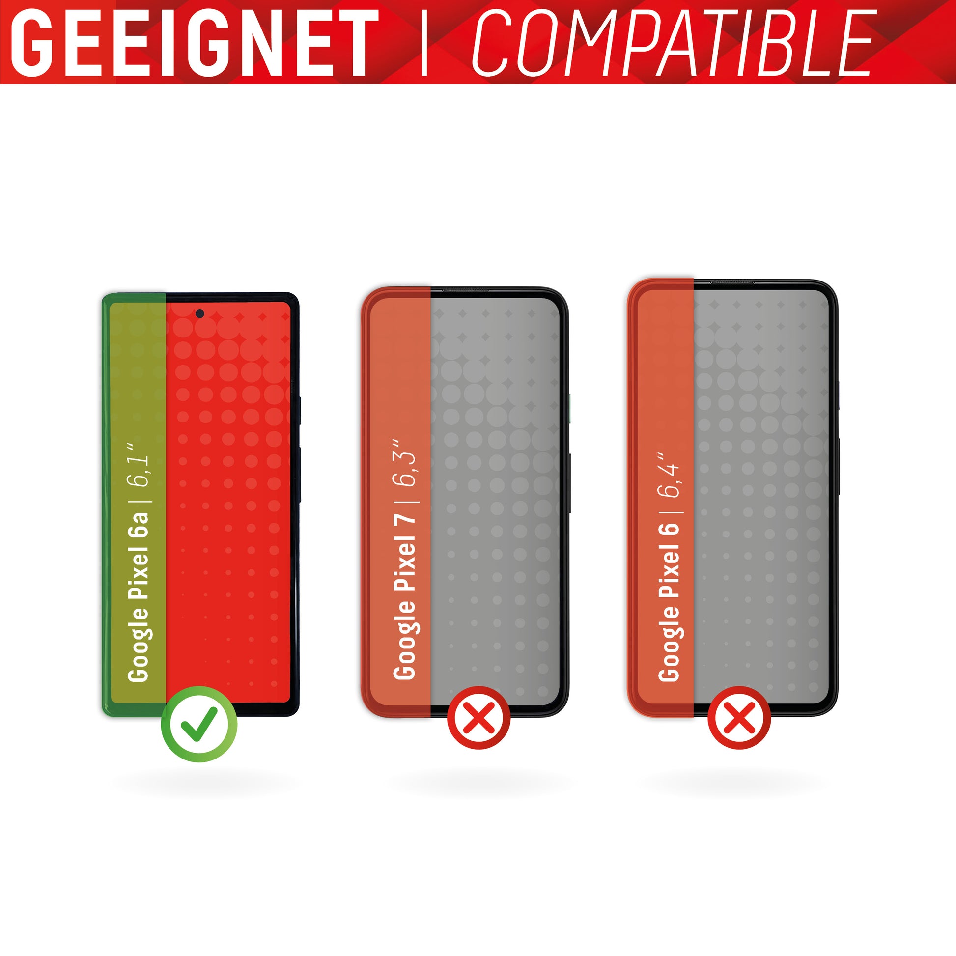 Displex Displayschutz (Panzerglas), 9H – für Pixel 6a