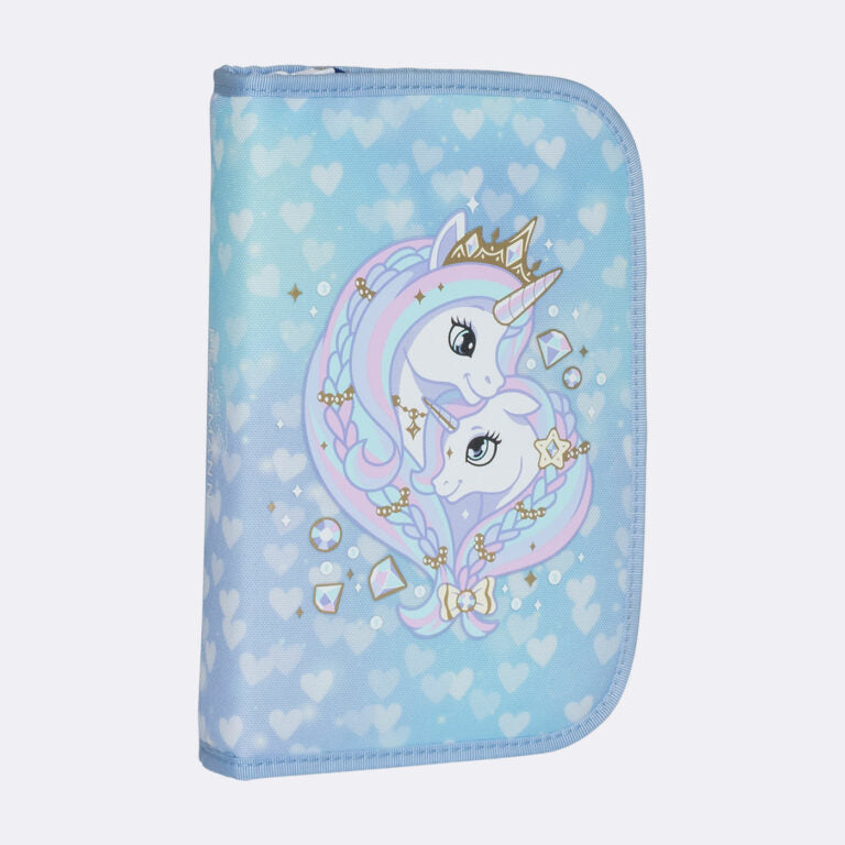 Beckmann Schulrucksack Classic 1st – 6-teilig – Einhorn Prinzessin Eisblau – recyclingfähig
