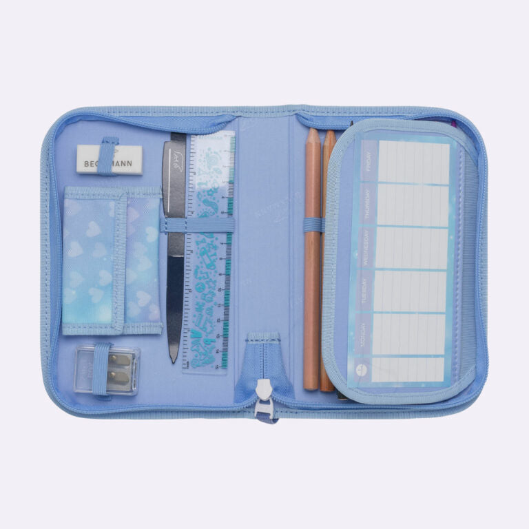 Beckmann Schulrucksack – 6-teilig – Unicorn Princess Ice Blue
