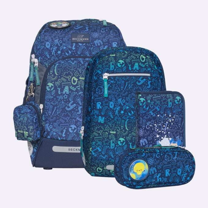 Beckmann Schulrucksack Active Air Flx – 6-teilig – Science – B 26,0 × H 39,0 × T 22,0 cm