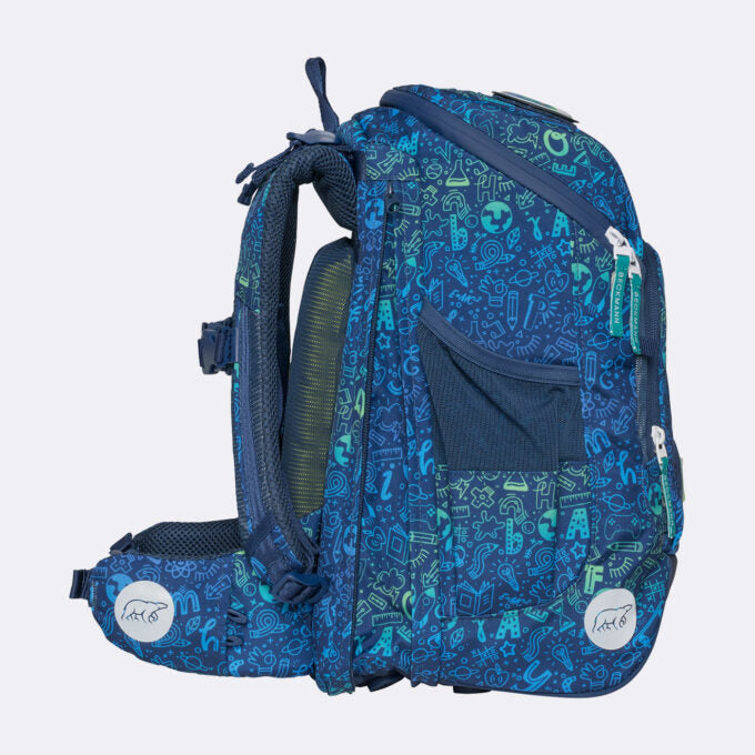 Beckmann Schulrucksack Active Air Flx – 6-teilig – Science – B 26,0 × H 39,0 × T 22,0 cm