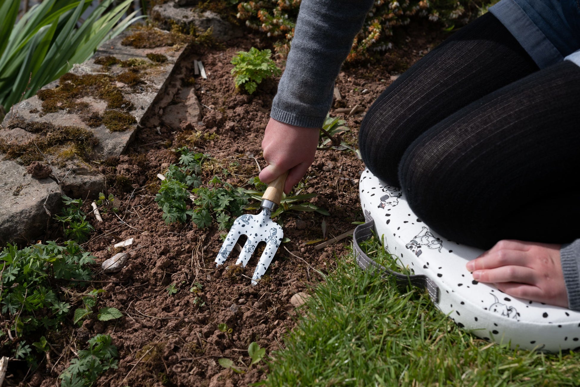 Jardinopia 101 Dalmatiner Gabel für Kinder – 3 Zähne, Edelstahlzähne – 1-teilig, Holzgriff