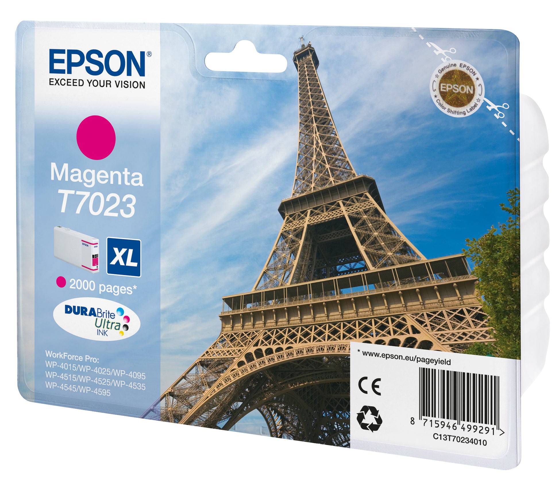 Epson Tintenpatrone T7023, Magenta, 2'000 Seiten – für Tintenstrahldrucker und Multifunktionsgeräte