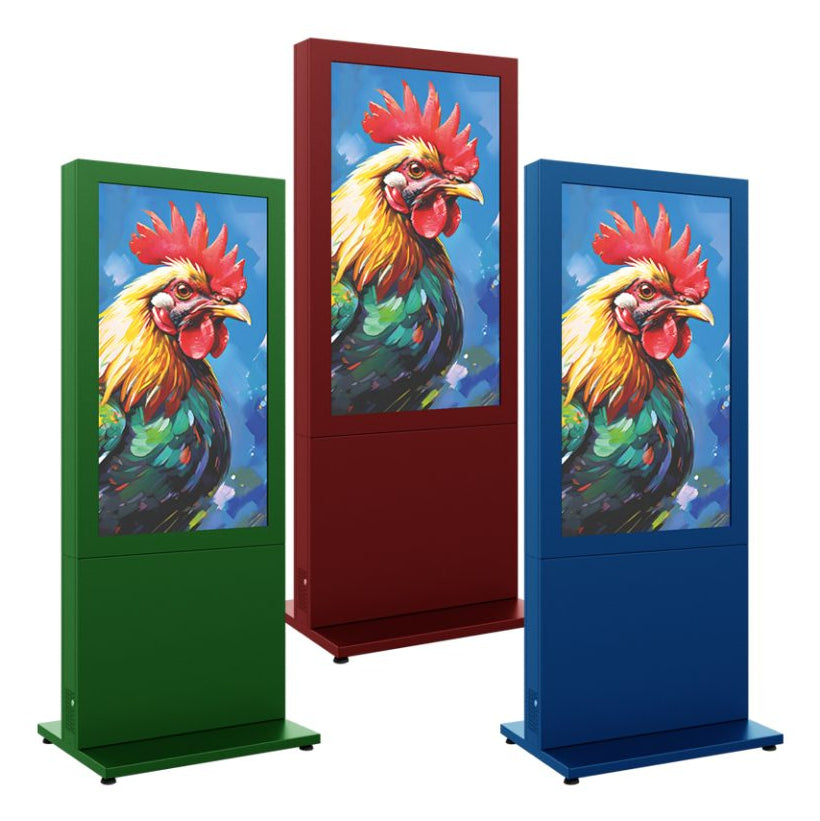 Hagor Bodenständer – bis 55" – Diebstahlsicherung, Verbessertes Kabelmanagement, für HP Kiosk 55" – Grau