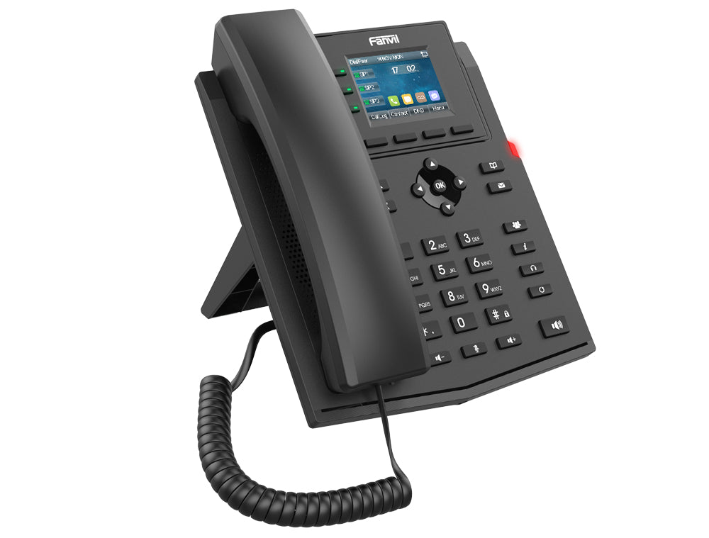 Fanvil X303-2 – IP-Telefon, 4 SIP-Konten, 2,4", Gigabit, PoE, Schwarz
